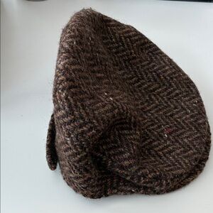 Brown Tweed Flat Cap, toddler/kids Medium, adjustable, pure wool